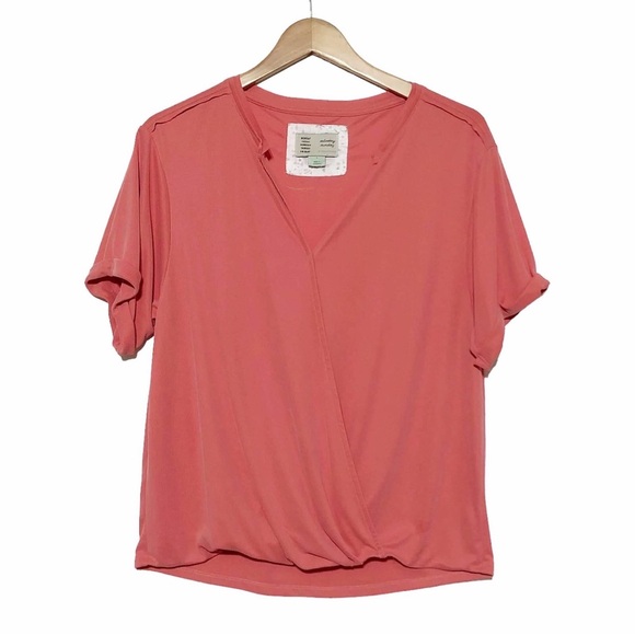 Anthropologie Ribbed Knit Bubble Hem Wrap Blouse - Picture 7 of 14